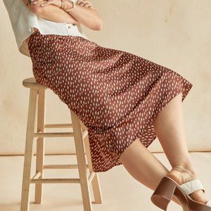 Francescas satin midi skirt